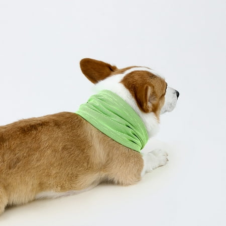 Namzi Green M Size Pet Cooling Bandana Collar Dog Cooling Bandana Cat Cooling Collar Breathable Scarf for Summer- 1 Piece