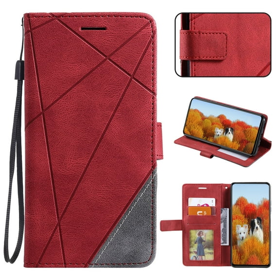 for iPhone 7 / 8 / SE 2022 & 2020 Phone Case,Wallet Case for Women Men,[RFID Blocking]Shockproof Durable PU Leather Magnetic Closure Credit Card Slots Purse Flip Kickstand Classic Style,Red