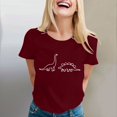 thumbnail image 3 of T Shirts for Women Short Sleeve Crewneck Casual Cute Dinosaur Graphic Tees Funny Dino Shirt Summer Tops, 3 of 5