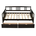 thumbnail image 3 of Aukfa Daybed with 2 Storage Drawers, Wood Full Size Daybed Frame for Guests Sleepovers, Espresso, 3 of 8