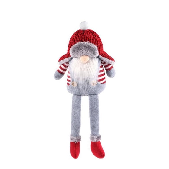 VerPetridure Christmas Long Legs Sitting Faceless Doll Santa Claus ornaments Round Hat Plush Knitted Christmas Decoration Faceless Doll Forest Elder Ornaments