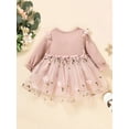 thumbnail image 3 of Bagilaanoe Toddler Baby Girl Dress Ruffle Long Sleeve A-line Princess Dresses 3M 6M 9M 12M 18M 24M 3T Kid Flower Embroidered Patchwork Tulle Skirt, 3 of 8