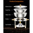 thumbnail image 4 of Ensemble de Buffet de 5QT 2 Paquets de Plats à Friction avec Friteuses et Réchauffeurs Ronds en Acier Inoxydable NSF, Comprend Couvercle et Support de Couvercle, Cuillère et Pince, Or, Idéal pour Événements de Restauration, Fêtes, Mariages et Dîners, 4 of 8