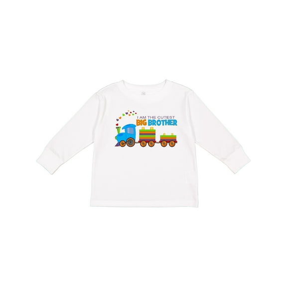 Inktastic I Am the Cutest Big Brother Train Boys Long Sleeve Toddler T-Shirt