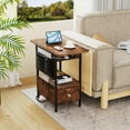 thumbnail image 7 of Small Side Table with Charging Station, Narrow Nightstand Bedside Tables with Storage Pocket for Living Room Bedroom, Sofa End Table with USB Ports and Power Outlets for Small Spaces, 7 of 7