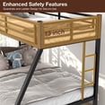 thumbnail image 5 of Miniyam Twin Over Full Metal Bunk Bed Frame with Ladder and Guardrails, Black, 5 of 8