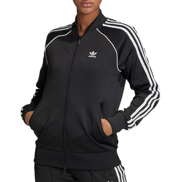 adidas Women's Blue SST Track Jacket, Black/White, XXS -