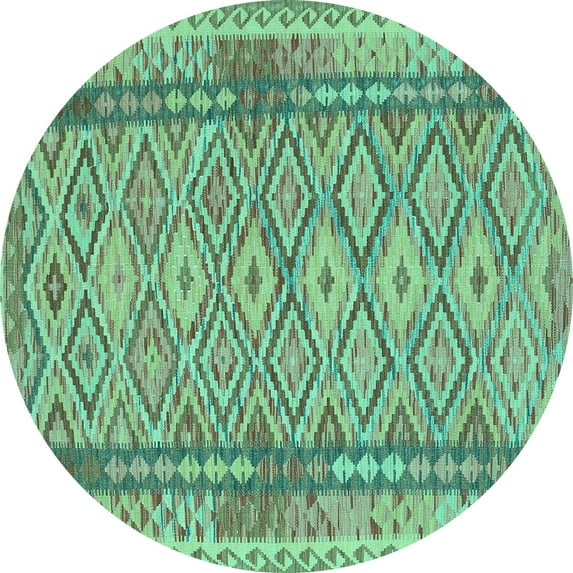 Ahgly Company Indoor Round Persian Turquoise Blue Traditional Area Rugs, 6' Round