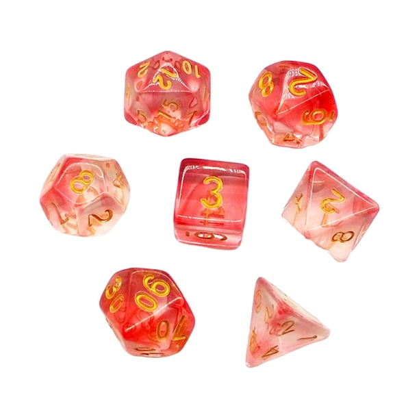 Dados poliédricos Zulema 7 piezas rojo