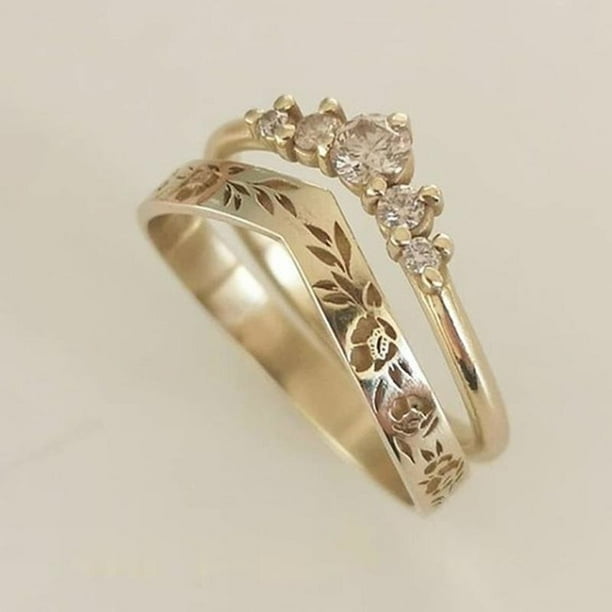 Elegante Simple Lady Rose Gold Ring Novia Fiesta De Cumpleaños Madre Regalo De Navidad Novia Anillo De Compromiso