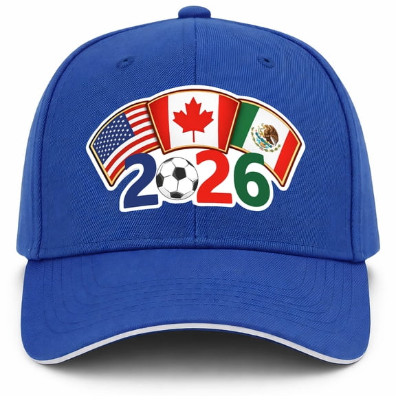 World Cup 2026 Hat, USA CAN MEX 2026 Host Country Soccer Football Cap, Gift for USA Canada Mexico Soccer Fans, Blue