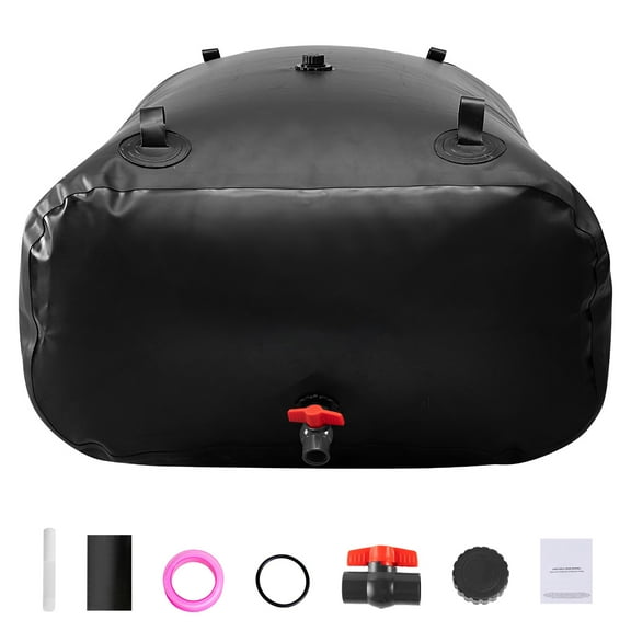 KFFKFF Collapsible 142.7-Gallon Water Storage Bladder, 1000D PVC Portable Tank for Garden Irrigation, Camping, and Emergency Water Supply