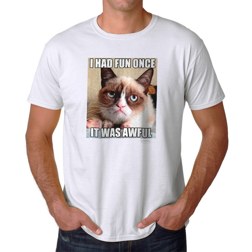 Grumpy Cat Grumpy Cat Fun Once Men's White Tshirt NEW Sizes S2XL