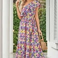 thumbnail image 6 of Taqqpue Women's One Shoulder Maxi Dress Casual High Waist A Line Flowy Tropical Print Beach Sundress Floral Ruffle Boho Vacation Wedding Guest Plus Size Long Dresses, 6 of 6
