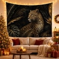 thumbnail image 3 of Leopard and Tropical Leaves Tapestry Wall Hanging, 3 of 7