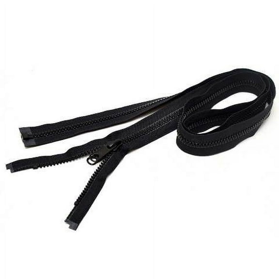YKK Boat Double Pull Zipper VFUVOL-87 DXL E 5/8 | #8 Black 60 Inch