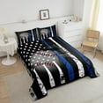 thumbnail image 4 of Baseball Bedding Set Queen,Grunge Style Baseball Bat Basketball Softball Comforter Set Bedroom Decor,American Flag Stars Quilted Duvet,Ball Sports Game Down Comforter Warm,White Blue, 4 of 6
