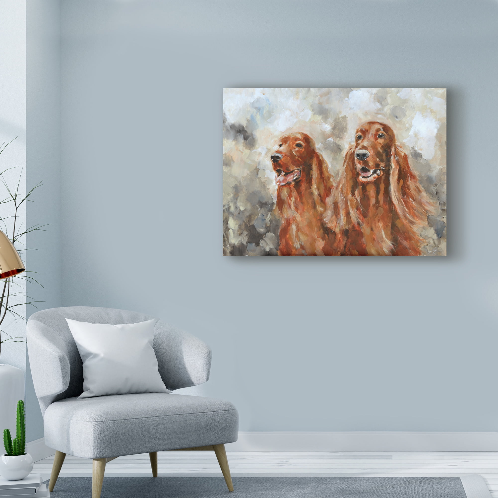 Trademark Fine Art 'Two Irish Setters' Canvas Art by Solveiga