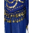 thumbnail image 6 of TiaoBug Kids Girls Belly Dance Outfits Halter Top Harem Pants Indian Carnival All Set Royal Blue 13-14, 6 of 7