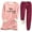 Wine, variant on Casual 2 Piece Sets for Women Fall Two Piece Sets Plus Size Women Women's Solid Round Neck With Thickened Insulation Long Sleeved Top And Pocket Thickened Pants Set