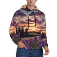 thumbnail image 2 of Cauagu Starry Night Purple Irises for Men's Pullover Hooded Sweatshirt Athletic Casual Hoodie Aautumn Hoodie Sweatshirt for Men Pullover Casual Hooded Sweatshirt-Medium, 2 of 7