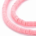 thumbnail image 3 of 1 strand Handmade Polymer Clay Bead Strands Heishi Beads Disc/Flat Round Misty Rose 4x0.5~1mm Hole: 1.5mm about 320~447pcs/strand 15.74~16.92 inch, 3 of 3