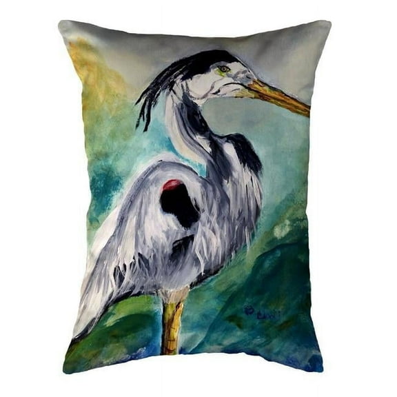 Betsydrake KS1171 11 x 14 in. Betsys Blue Heron No Cord Pillow - Small