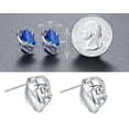 thumbnail image 4 of Leafael Wish Stone Stud Earrings with Sapphire Blue Birthstone Crystal, Silver-tone, 4 of 7