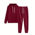 thumbnail image 4 of BiZtdJrK Sweatshirt and Sweat Pants for Women Casual Sweatsuit Set Solid Long Sleeve Pullover Matching Drawstring Pants Tracksuit Lounge Sets with Pockets Sale of The Day Clearance Red M, 4 of 9