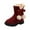 Red, variant on Generic Children's Shoes Fashion Autumn Winter Girls Snow Boots Kids Toddler Thick Bottom Non Slip Warm Casual Comfortable Solid Color Zipper(7-8 Years,Black)