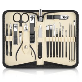 Kit De Soin Des Ongles - 8 à 18 Pièces En Acier Inoxydable/noir - Pour Manucure Et Pédicure