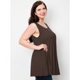 thumbnail image 4 of Made by Johnny Women's Solid Sleeveless Tunic for Leggings Swing Flare Tank Tops S-5XL Plus Size XXL BROWN, 4 of 6