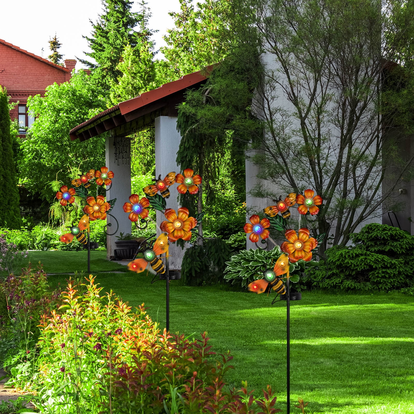 Solar Garden Lights - Solar Butterfly Lights Outdoor Decorations Multi-Color Changing LED Waterproof Stake Lights For Garden Yard Pathway Patio & Lawn Gifts for Mother's Day Mom Women