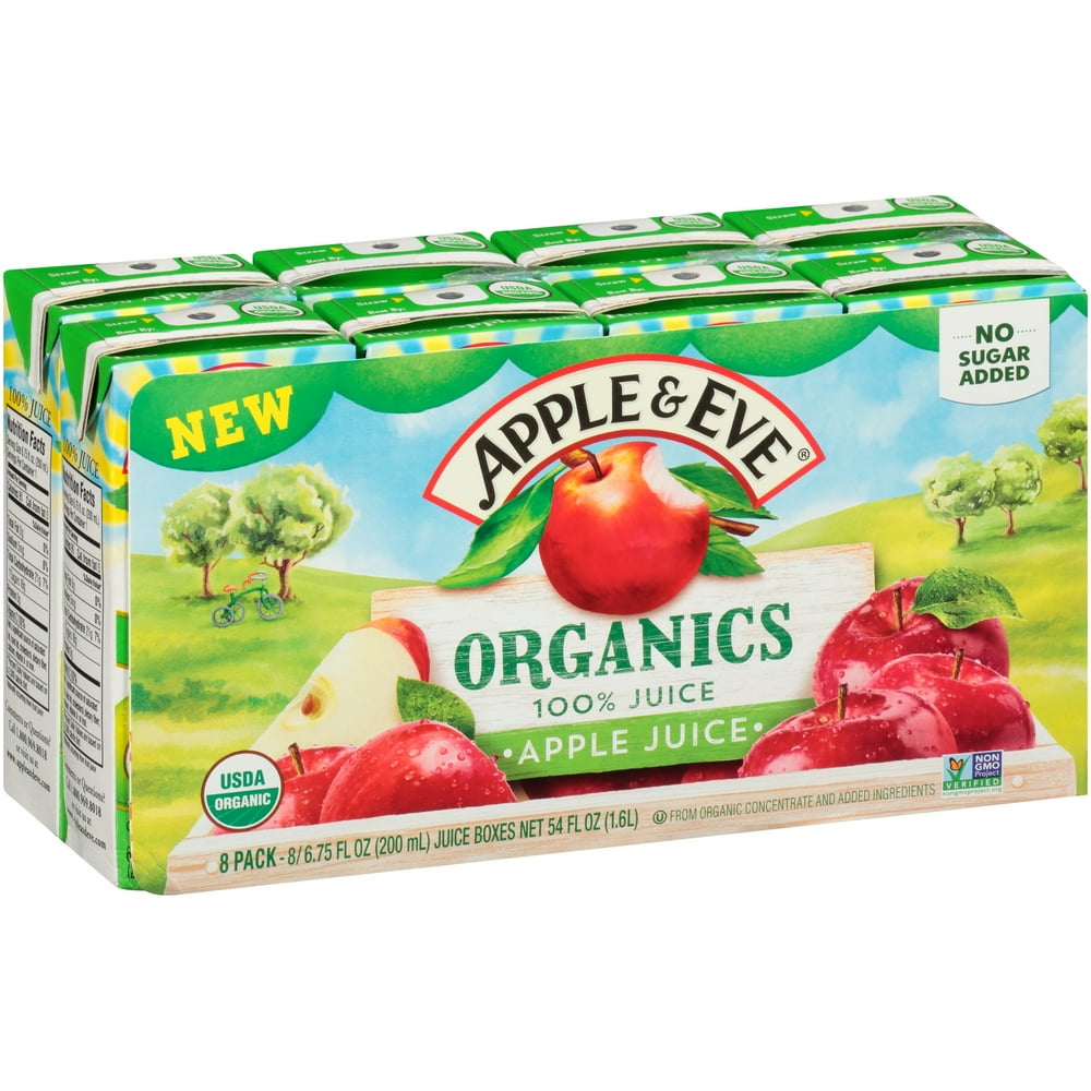 Apple & Eve Organics, Apple Juice, 6.75 Fluidoz, 8 Count