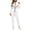 White, variant on Kttectoa Jumpsuits for Women Hooded Zip up Jumpsuit Elastic Waist with Pockets Solid Trendy Athleisure Fall Winter Wear