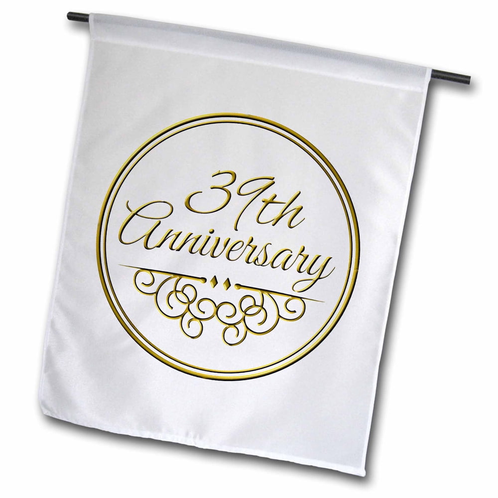 3dRose 39th Anniversary Gift Gold Text For Celebrating Wedding