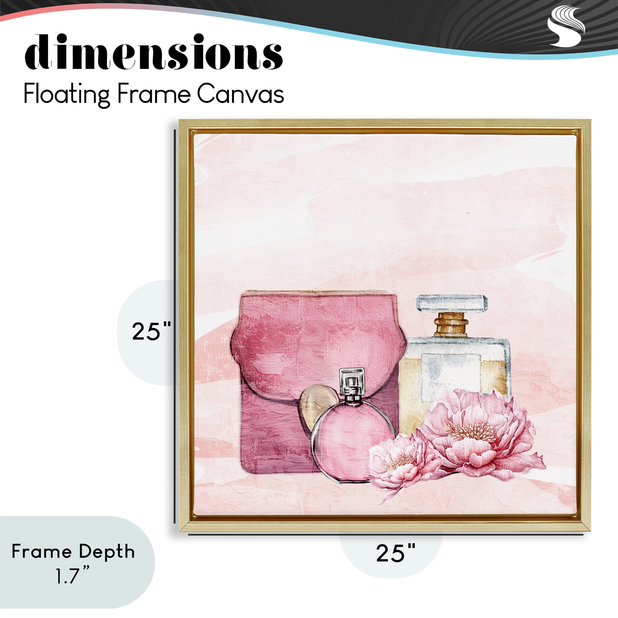 Stupell Industries Blush Glam Time Collection Gold Framed Floater Canvas Wall Art, design by Kim Allen