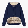 thumbnail image 1 of Sudadera con capucha y forro polar cálido para mujer, informal, de inviernoTreasure Blue, 1 of 5