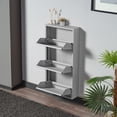 thumbnail image 4 of Flip Drawer Shoe Cabinet, Storage Organizer, Freestanding Shoe Rack, Wall Mounted No-Assembly (Grey, 3 Drawer), 4 of 8