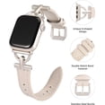 thumbnail image 3 of ANTHOUSELeather Band Compatible with Apple Watch Band Women 38mm 40mm 41mm 42mm 44mm 45mm 49mm(Ultra), Dressy Leather Strap with D-Shape Metal Buckle for iWatch Bands Series 8 SE 7 6 5 4 3 2 1, 3 of 12