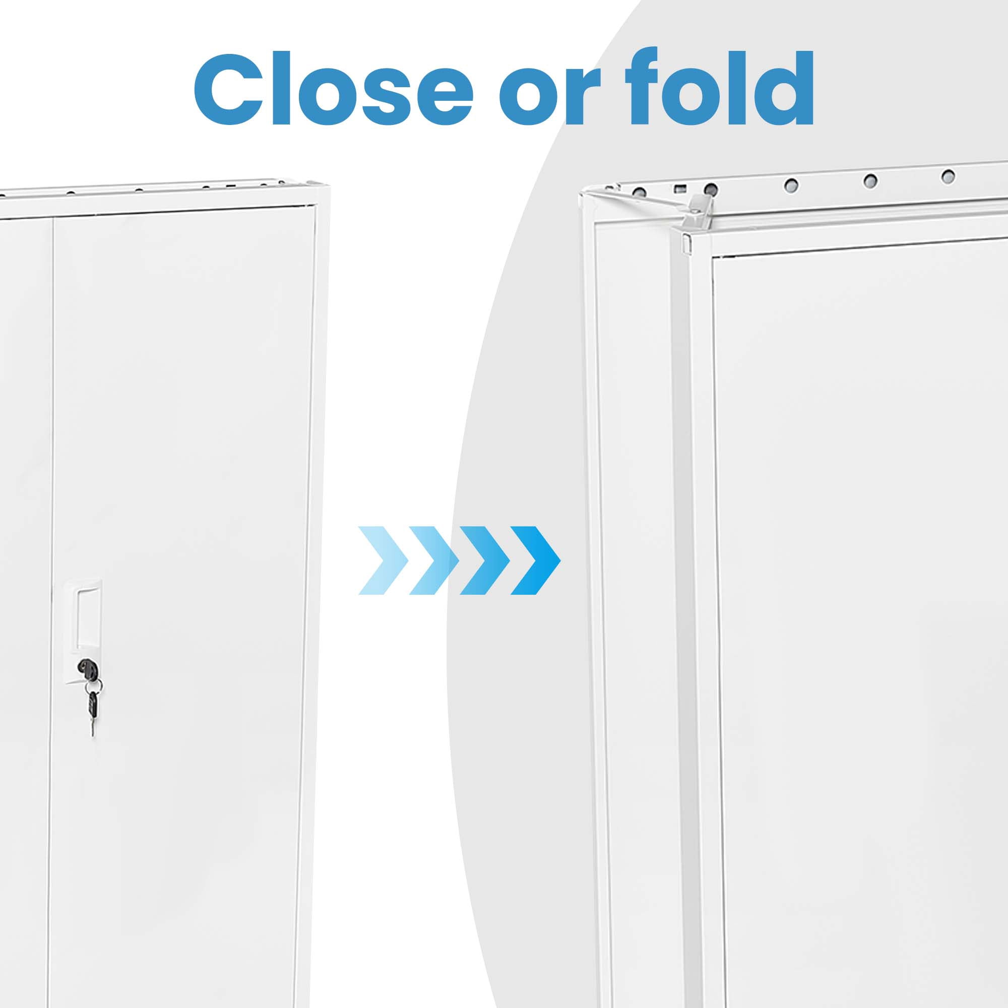 Aukfa 42" Tall Metal Garage Storage Cabinet,Utility Cabinets with Locking Doors and Adjustable Shelves, White