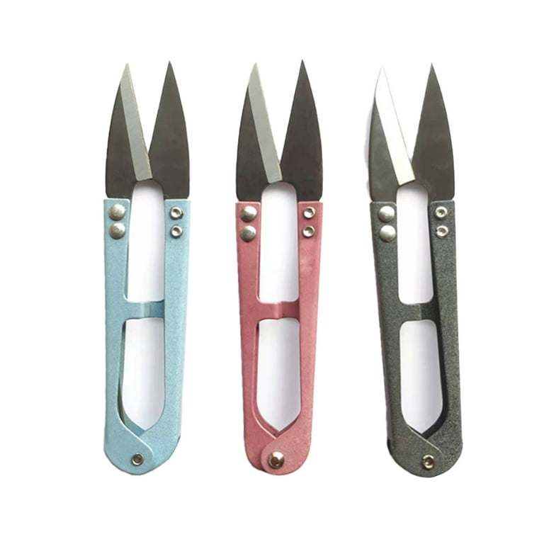 Toma Mini Scissor High-carbon Steel U Shape Sewing Snips Cutting Tools  Thrum Yarn Clippers Trimming Nipper Household Items for Home ligth blue 