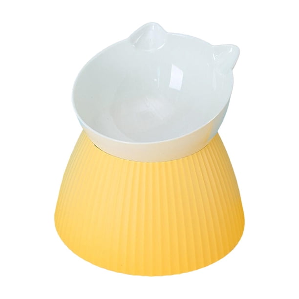 Comedero inclinado para gatos con soporte, platos para cachorros, suministros de agua elevados para viajes 145 cm x 13 cm amarillo