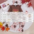 thumbnail image 3 of Futezty Baby Girl Thanksgiving Outfit Letter Romper+Turkey Flare Pants+ Headband 0 3 6 9 12 18 Months Newborn Girl Clothes, 3 of 7