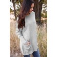 thumbnail image 5 of Wenseny Loose Fit Sweater For Women With Pocket Long Sleeve Lightweight Knitted Sweater Gray M, 5 of 5