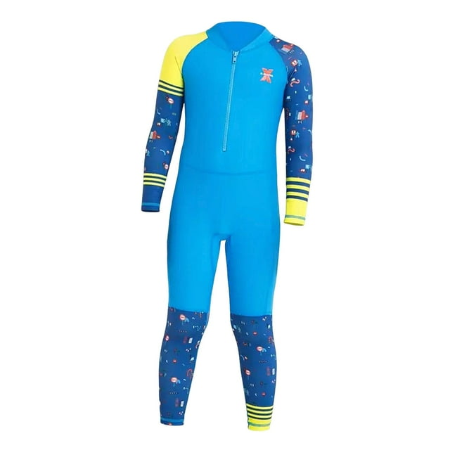 koolsoo Combinaison de Plongée pour Enfants Garde au Chaud Manches Longues Résistant à l'Eau Thermique Bleu Complet S