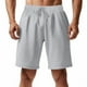 thumbnail image 1 of Mens Pantalones Cortos Cintura Elástica con Bolsillos Cuerda de Color Sólido, Moda Ocio Poliéster Transpirable, 1 of 8