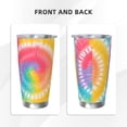 thumbnail image 4 of 20oz Car Cup Three-Piece Set Of Single Silver Edge No Smell Easy To Carry Heat Preservation For Daily Car Sports Travel Tie-Dye Pattern Rainbow Colors (2), 4 of 8