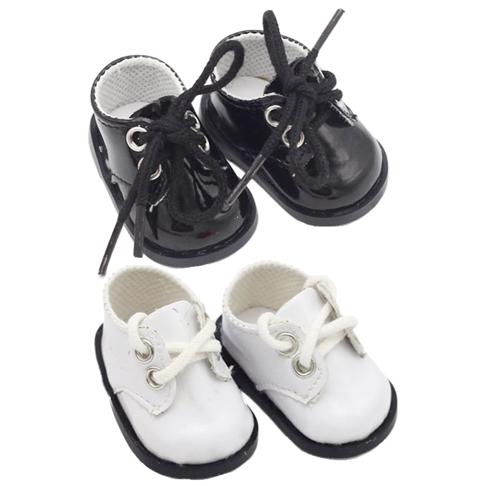 Paire De Chaussures De Poupée 15-17 Cm - Dentelle Blanche - Accessoire Kawaii - Cuir Synthétique - Cadeau Collection