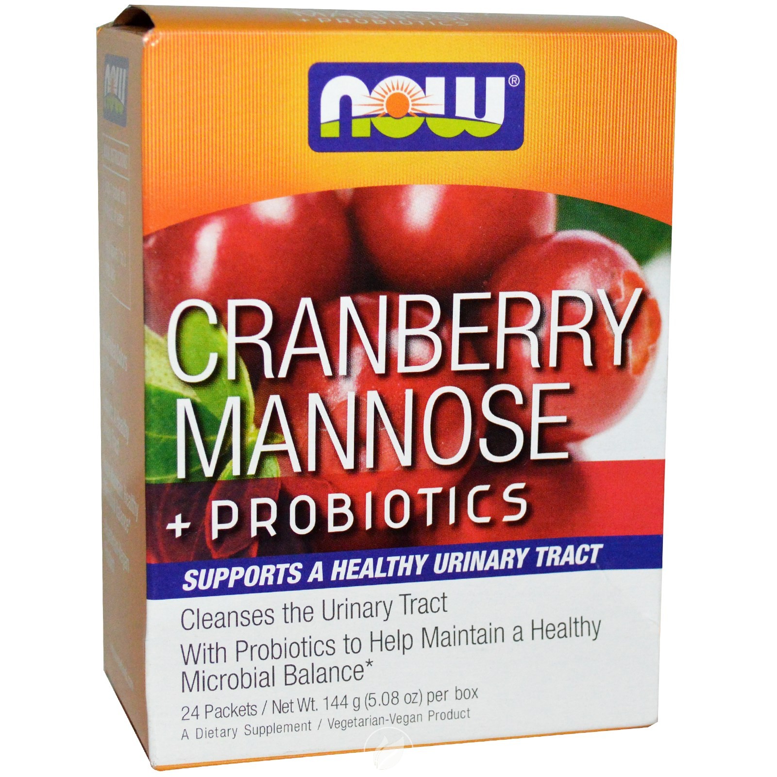 Now Foods Cranberry Mannose + Probiotics, 24 Packets, (6 g) Each